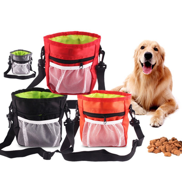 Dog Training Treat Pouch — Drawstring Walking Reward Bag with Clip